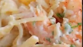 Easy Shrimp Alfredo Pasta #shorts