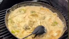 Brats w/ Cheesy Cabbage Noodles !#youtubeshorts #recipe #grill