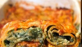 Lasagna Rolls with cheesy Spinach Filling – Easy and delicious