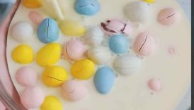 Cadbury Mini Egg ganache filling for cake 😍 recipe at sugarandsparrow #shorts #cake
