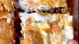 GOOEY Carrot Cake Blondies with Cream Cheese Swirl 🥕