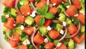 Easy Watermelon Salad Recipe With #feta & #chaatmasala #kpop #yt #salad #watermelon #healthy #viral