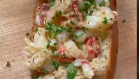 Lobster roll with cajun garlic butter