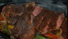 Steak fajitas 🔥. Full recipe on my website. I also have a cookbook out. Check the links in my bio