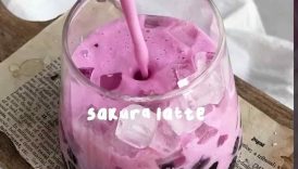 I made a Cherry Blossom Boba Drink! #bubbletea