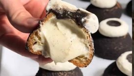 Vanilla Puffs with Cocoa Crumble and Whipped Ganache