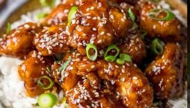 Crispy Sesame Chicken with a Sticky Asian Sauce