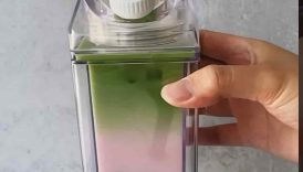 Matcha Strawberry Boba Chubby Carton Bottle #bubbletea