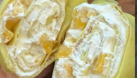 Mango Crêpe Roll #easyrecipe #cake #shorts