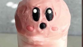 I made a Kirby Milk Tea Float #kirby