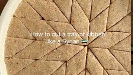 How to cut the star design into a tray of baked kibbeh!