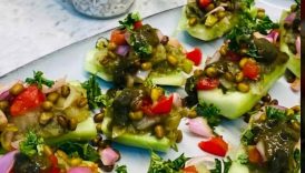 Stuffed Cucumber Boats | High Protein Veg Snack 🥒💚 #shorts #salad