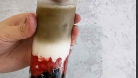 I made a Hojicha Boba Float! #bubbletea