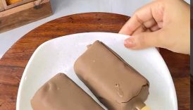 Viral No-Fire Chocobar Icecream Without Mould🍫😋 | Easy Chocobar Recipe🤩 #shorts #trending