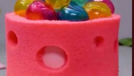 Colourful Bubble Cake 🎂 🟡🟣#shortsfeed #cake #cakedecorating #birthdaycake
