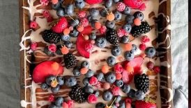 Sweet Symphony: Honeyed Berry-Plum Cake with Lemon Glaze