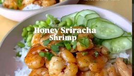 Honey Sriracha Shrimp. full recipe on sailorbailey #food #recipe #dinner