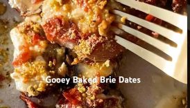 Gooey Baked Brie Dates #briecheese #easyappetizers #medjooldates #easyrecipe #sodelicious
