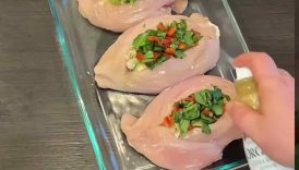 Brie Stuffed Chicken 🔥🔥#youtubeshorts