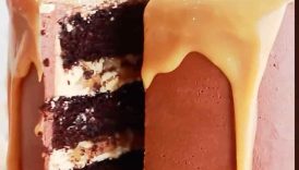 Millionaire layer cake (inspired by a $22 slice of cake at Disney World!) 🤑 #cake #cakerecipe