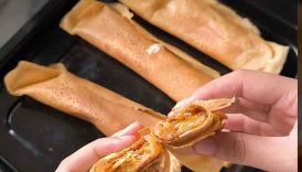 Banana Crispy Roll Crepe 🍌#shorts