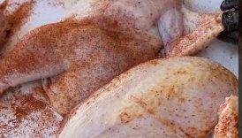 easy, smoked bbq half chickens