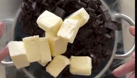 A very fudgy flourless chocolate cake