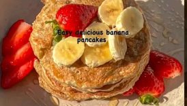 Easy healthy Banana oatmeal pancakes 🥞. Recipe👇 #healthylifestyle #food #diet #breakfast #brownie