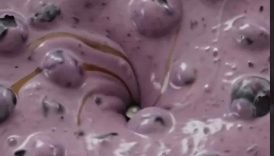 Creamy homemade blueberry ice cream