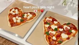 Heart pizza girls night 💌🍕♥️ #pizza #girlsnight #valentinesday #galentinesday #heartpizza