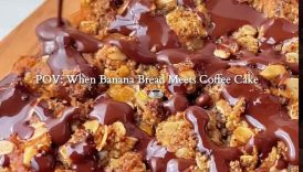 Coffee Banana Bread Coffee Cake #healthydessert #bananabread #coffeecake #glutenfree #noaddedsugar