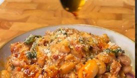 One Pot Creamy Tuscan Bean and Sun-Dried Tomato Skillet