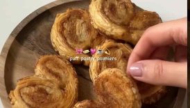 Puff pastry palmier hearts 💕🌟 #baking #puffpastry #palmiers #sweet #shorts