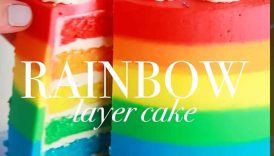Rainbow cake 🌈 with rainbow layers inside + rainbow frosting outside! #rainbowcake #cakedecorating