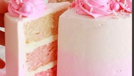Pink ombre cake inside and out 💕get the full tutorial at sugarandsparrow #cake #pinkcake #ombre
