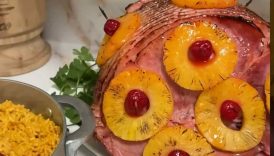 JUICY Jamón con Piña 😍 #puertoricanfood #caribbeanfood