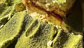 MATCHA TIRAMISU WITH VIETNAMESE COFFEE SOAKED LADYFINGERS! 🍵 Full printable recipe in comments!