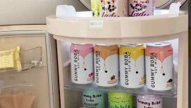 Restocking my mini fridge with all BOBA drinks 🧋