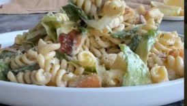 EASY CAESAR PASTA SALAD RECIPE #pastasalad #caesarsalad #funfood #cookingvideo #shorts