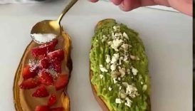 Sweet potato toasts 🥑🥜🍓🍞 🔥 RECIPE BELOW 👇🏾