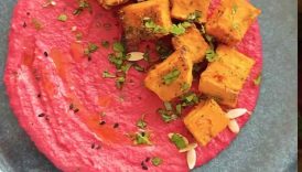 Beetroot Hummus with Roasted Sweet Potatoes | Must-Try Healthy Snack #yt #food #shorts #healthy #art