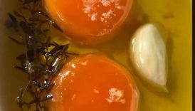 Confit Egg Yolk with Garlic and Thyme