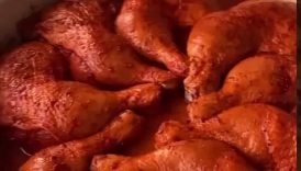 Tandoori flavoured roast chicken & garlic cilantro spaghetti