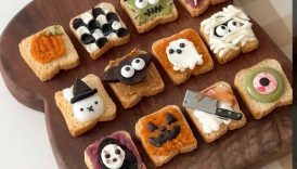 Making mini Halloween toasts 🎃