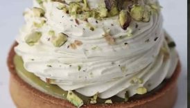 Pistachio & white chocolate tart