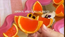 Fave drink turned into the cutest Aperol Spritz Jell-O shots!! 🍊🍾recipe in comments #aperolspritz